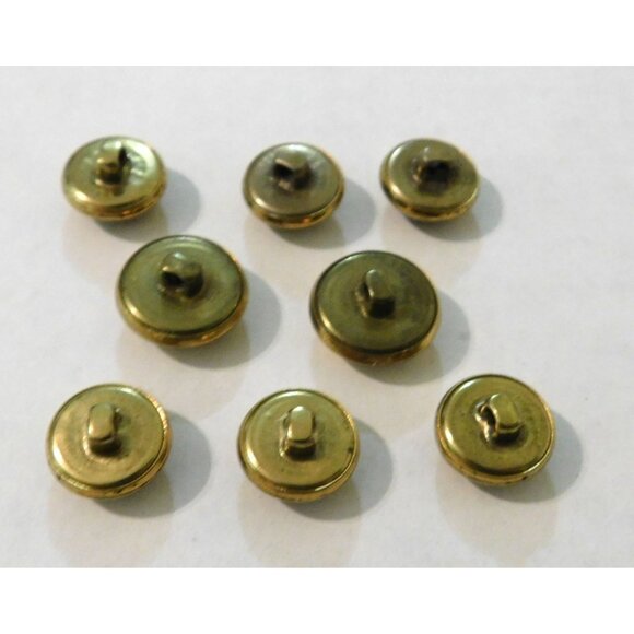 Vintage Gold Tone Embossed Coat Of Arms Buttons Set Of 8 - Picture 4 of 7